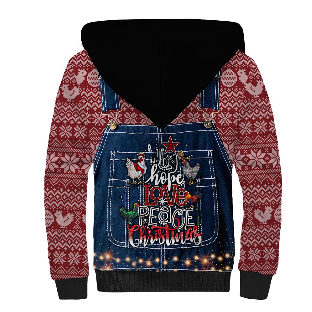 Merry Clucking Christmas Sherpa Hoodie Chicken Santa Hat - Wonder Print Shop