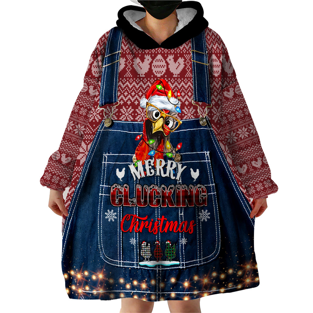 Merry Clucking Christmas Wearable Blanket Hoodie Chicken Santa Hat - Wonder Print Shop