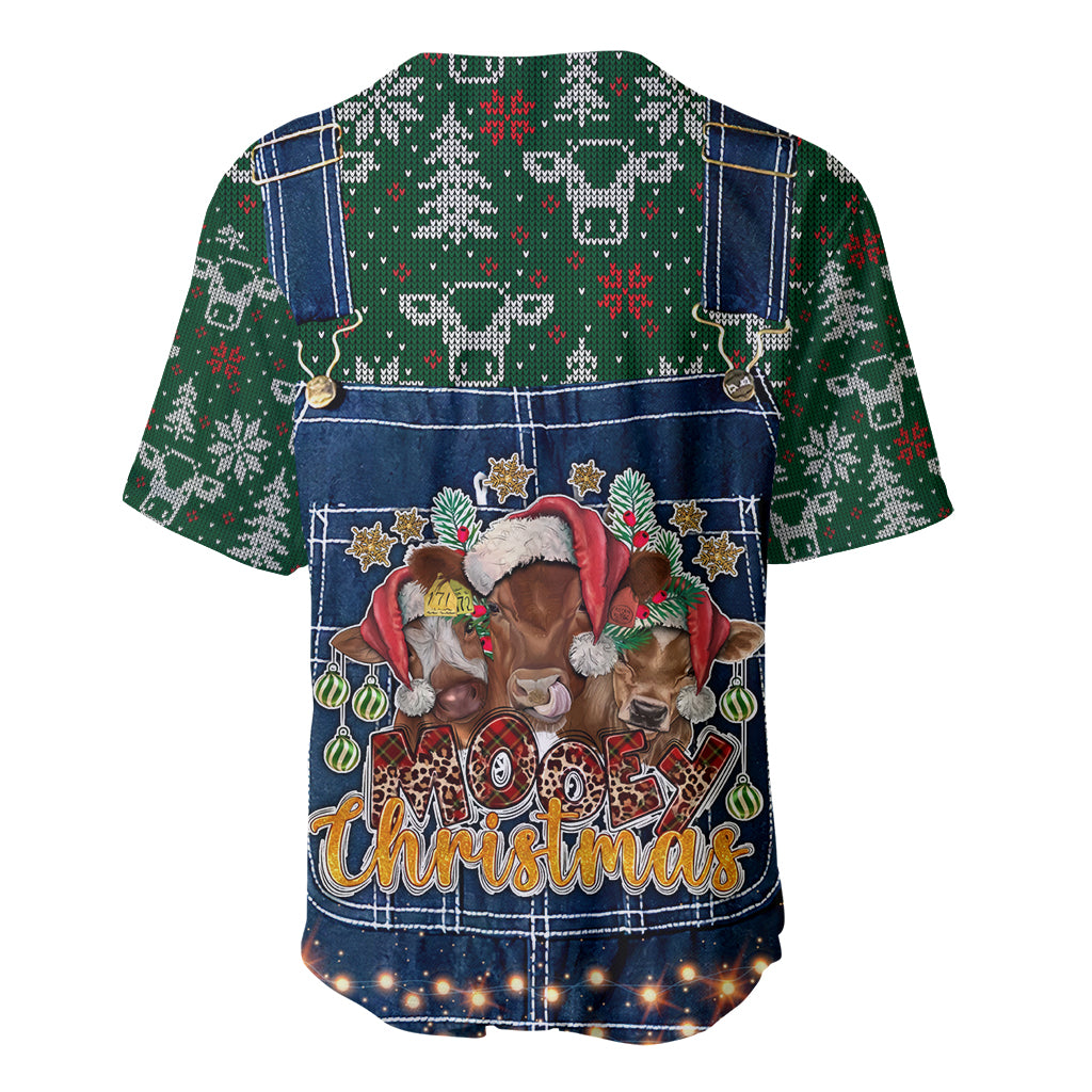 Mooey Christmas Baseball Jersey Cow Santa Hat - Wonder Print Shop