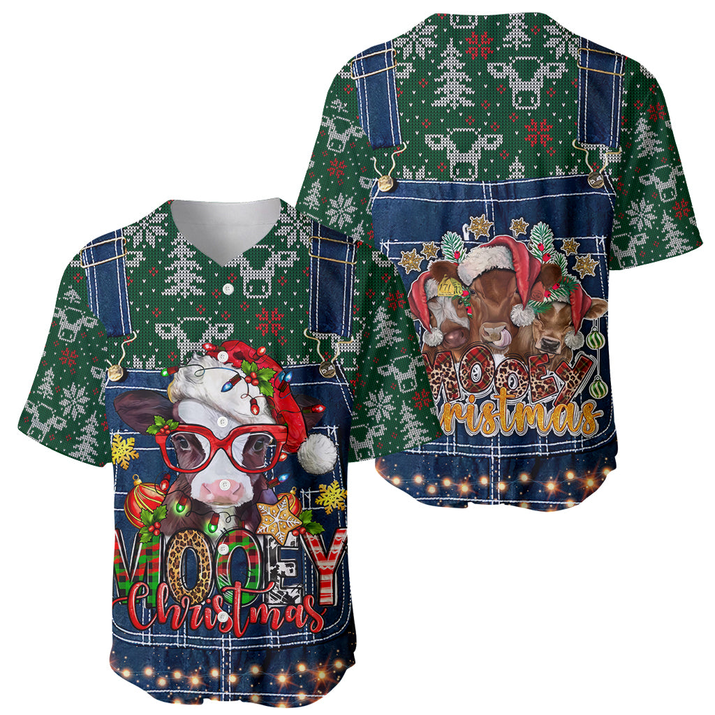 Mooey Christmas Baseball Jersey Cow Santa Hat - Wonder Print Shop