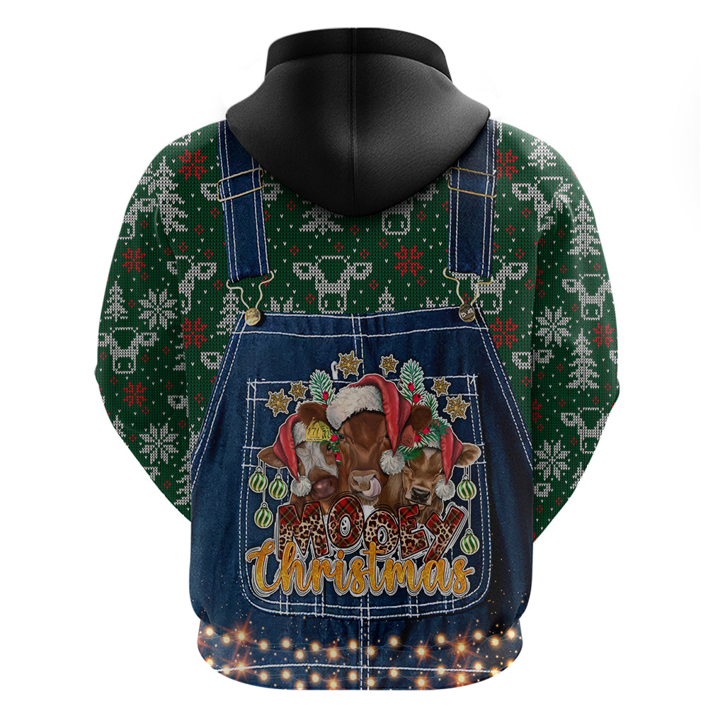 Mooey Christmas Hoodie Cow Santa Hat - Wonder Print Shop