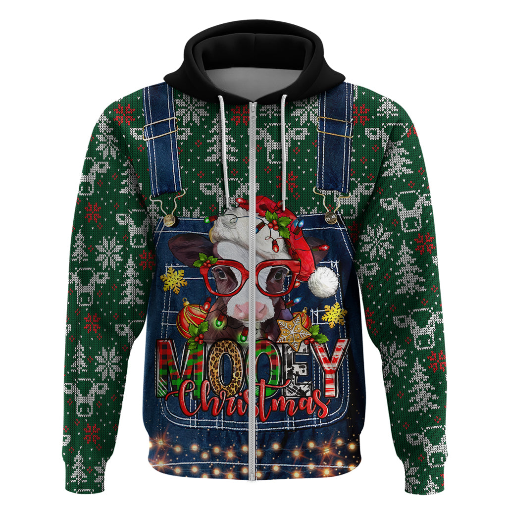 Mooey Christmas Hoodie Cow Santa Hat - Wonder Print Shop