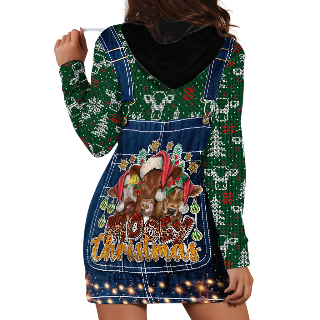 Mooey Christmas Hoodie Dress Cow Santa Hat - Wonder Print Shop