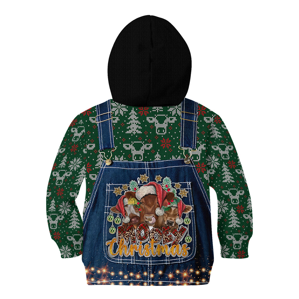 Mooey Christmas Kid Hoodie Cow Santa Hat - Wonder Print Shop