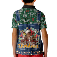 Mooey Christmas Kid Polo Shirt Cow Santa Hat - Wonder Print Shop