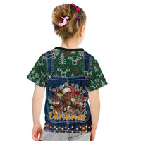 Mooey Christmas Kid T Shirt Cow Santa Hat - Wonder Print Shop