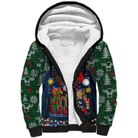 Mooey Christmas Sherpa Hoodie Cow Santa Hat - Wonder Print Shop