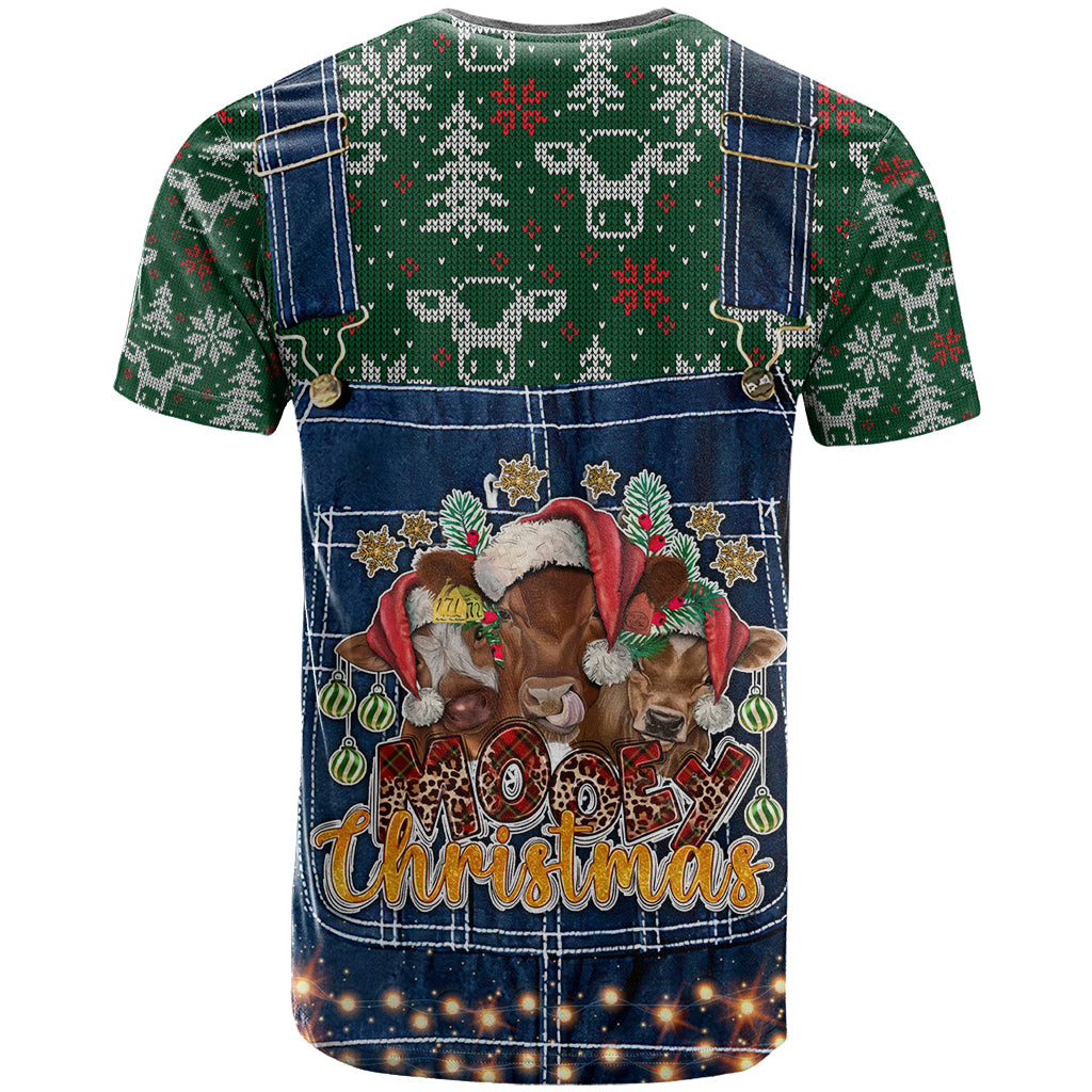 Mooey Christmas T Shirt Cow Santa Hat - Wonder Print Shop