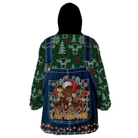 Mooey Christmas Wearable Blanket Hoodie Cow Santa Hat - Wonder Print Shop