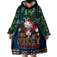 Mooey Christmas Wearable Blanket Hoodie Cow Santa Hat - Wonder Print Shop