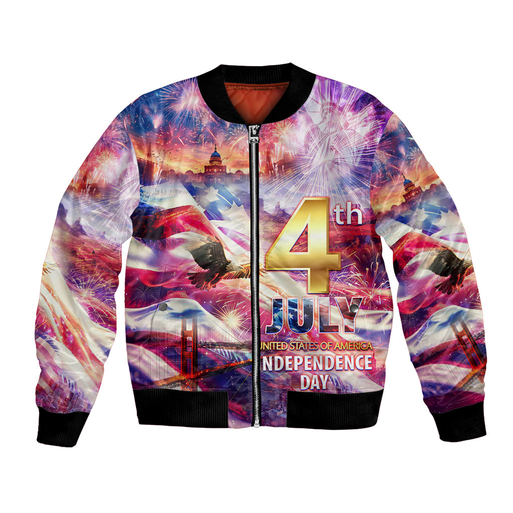 Custom 4th Of July Independence Day American Bomber Jacket - Wonder Print Shop