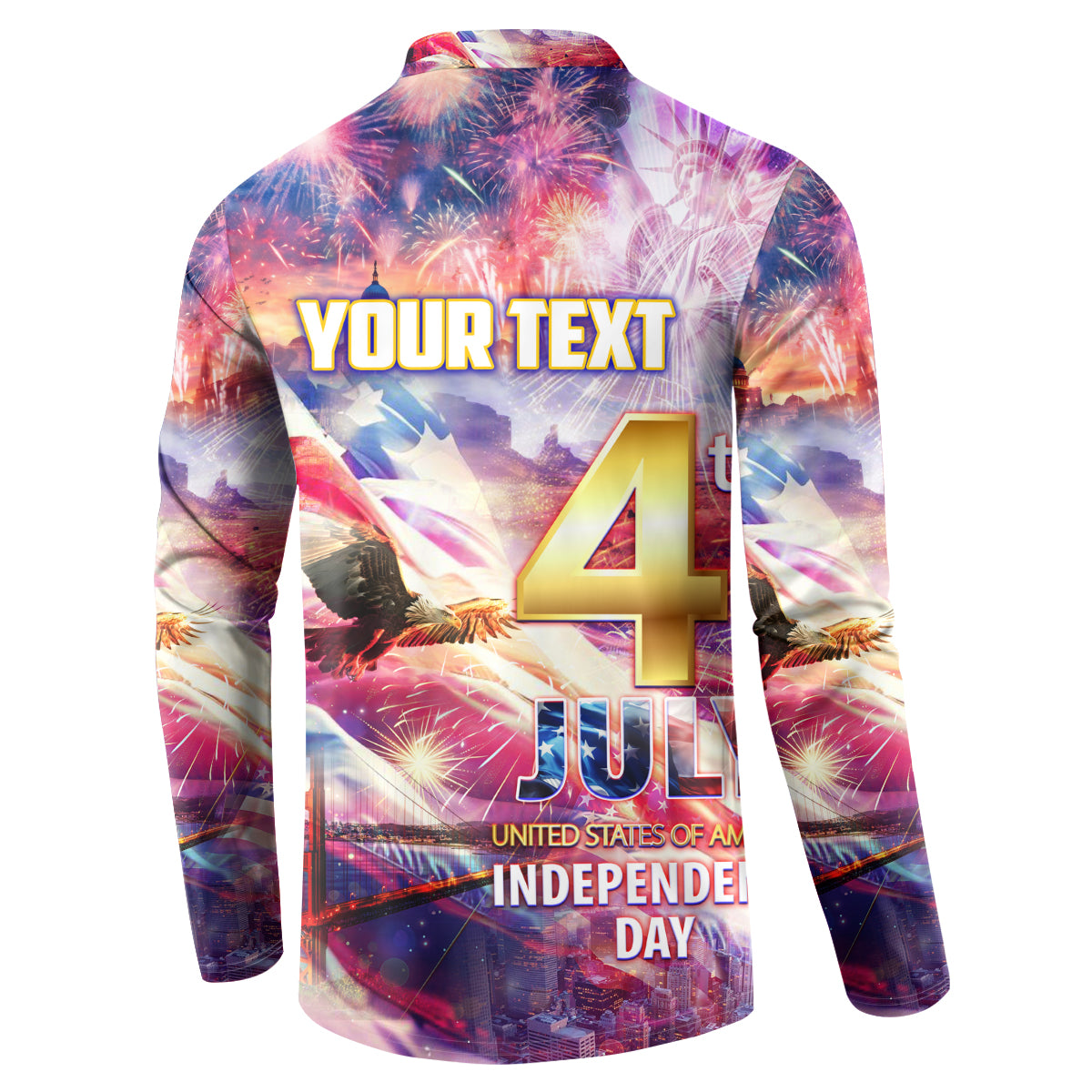 Custom 4th Of July Independence Day American Button Sweatshirt - Wonder Print Shop