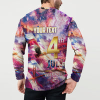 Custom 4th Of July Independence Day American Button Sweatshirt - Wonder Print Shop