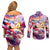 Custom 4th Of July Independence Day American Couples Matching Off Shoulder Short Dress and Long Sleeve Button Shirt - Wonder Print Shop