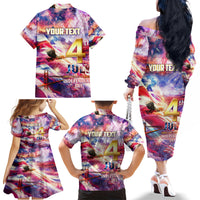 Custom 4th Of July Independence Day American Family Matching Off The Shoulder Long Sleeve Dress and Hawaiian Shirt - Wonder Print Shop