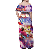 Custom 4th Of July Independence Day American Family Matching Off Shoulder Maxi Dress and Hawaiian Shirt - Wonder Print Shop