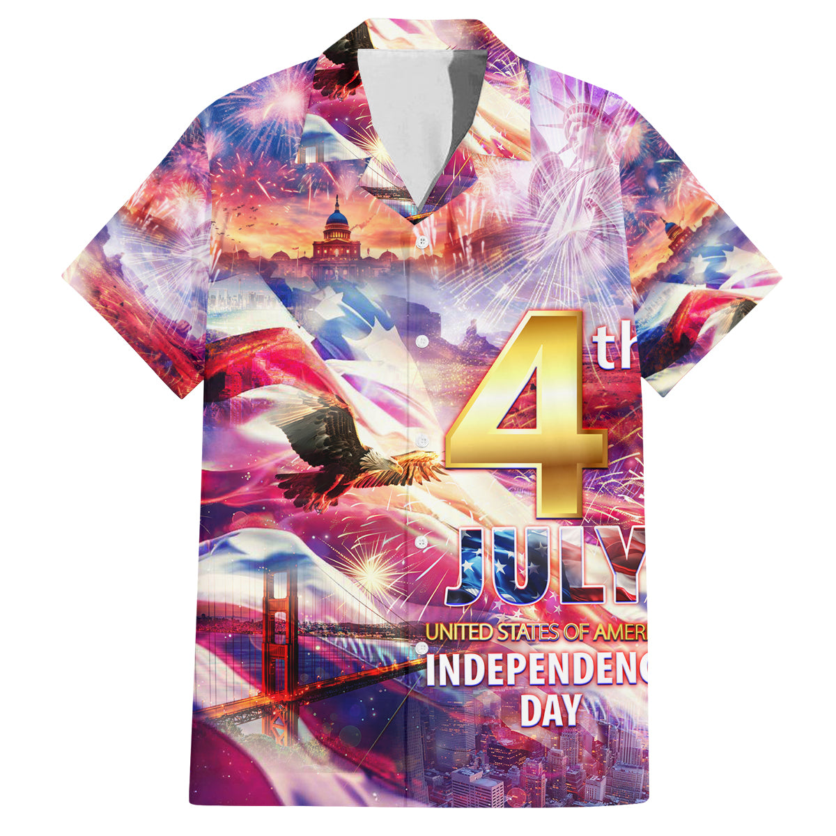 Custom 4th Of July Independence Day American Family Matching Puletasi and Hawaiian Shirt - Wonder Print Shop