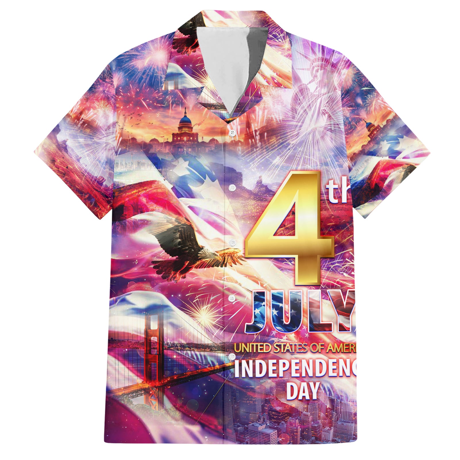 Custom 4th Of July Independence Day American Hawaiian Shirt - Wonder Print Shop