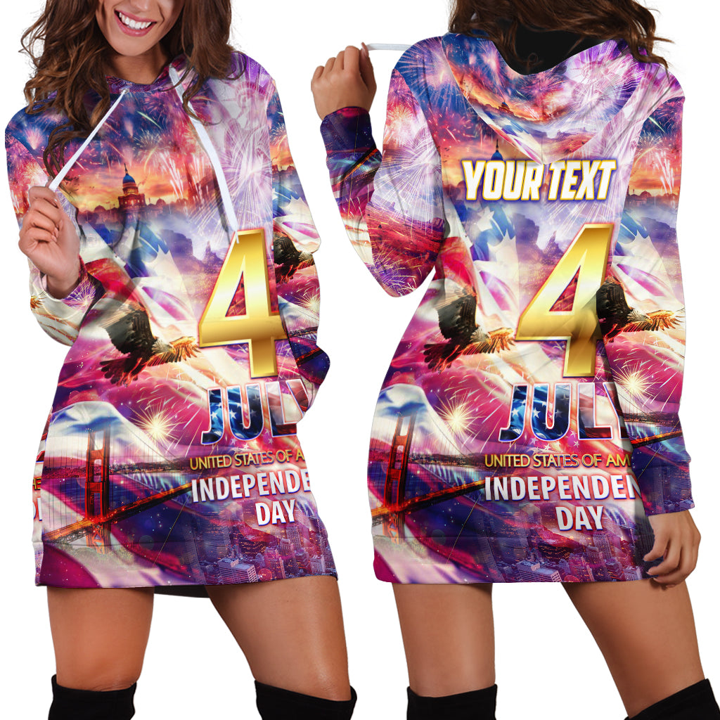 Custom 4th Of July Independence Day American Hoodie Dress - Wonder Print Shop