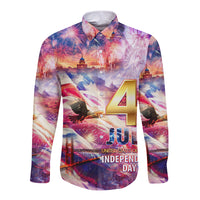 Custom 4th Of July Independence Day American Long Sleeve Button Shirt - Wonder Print Shop