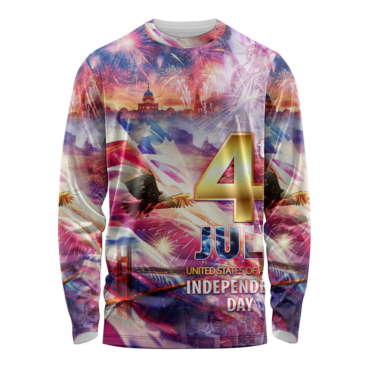 Custom 4th Of July Independence Day American Long Sleeve Shirt - Wonder Print Shop