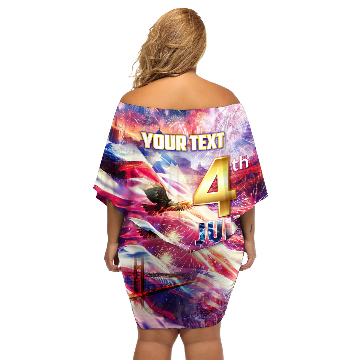 Custom 4th Of July Independence Day American Off Shoulder Short Dress - Wonder Print Shop