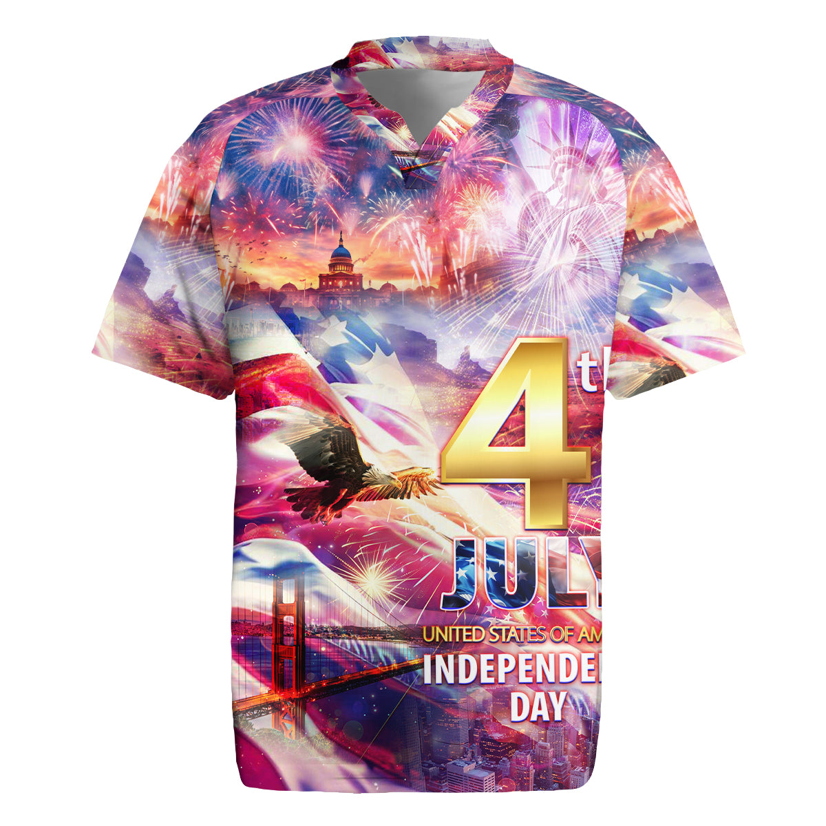 Custom 4th Of July Independence Day American Rugby Jersey - Wonder Print Shop