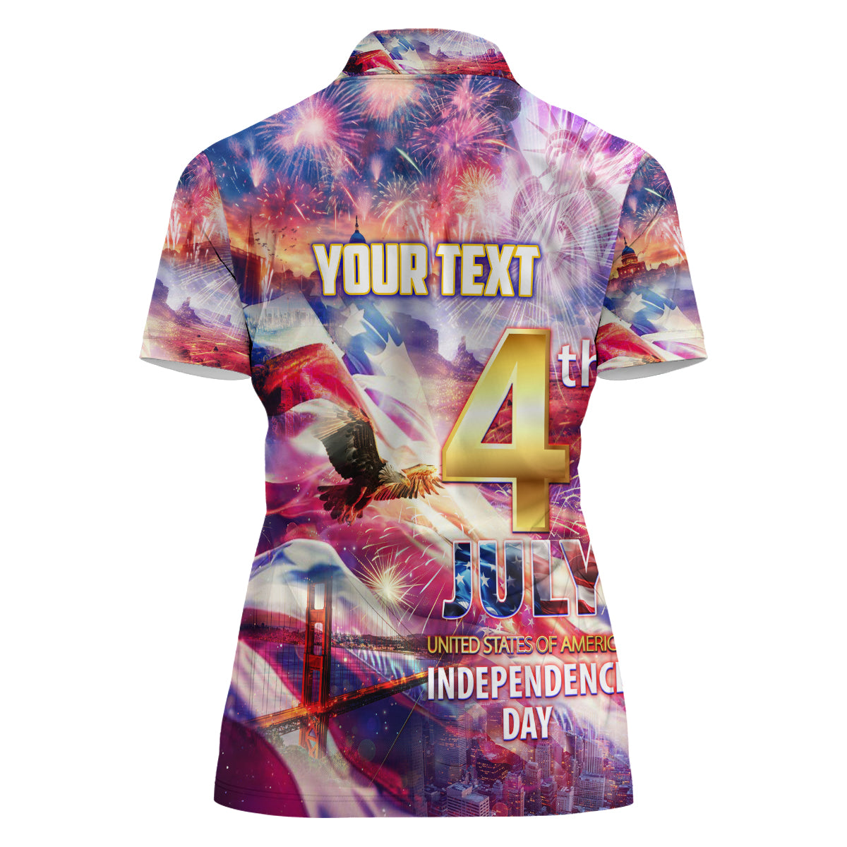 Custom 4th Of July Independence Day American Women Polo Shirt - Wonder Print Shop