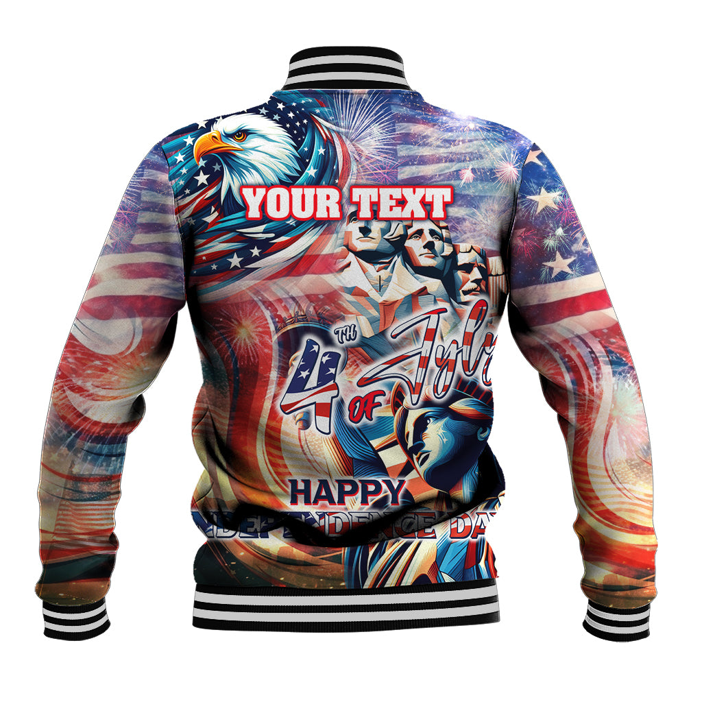 Personalized American Independence Day Baseball Jacket 4th of July Statue of Liberty - Wonder Print Shop