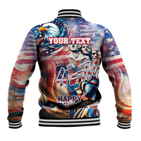 Personalized American Independence Day Baseball Jacket 4th of July Statue of Liberty - Wonder Print Shop