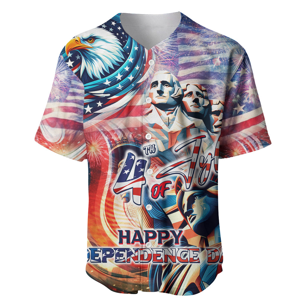 Personalized American Independence Day Baseball Jersey 4th of July Statue of Liberty - Wonder Print Shop