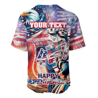 Personalized American Independence Day Baseball Jersey 4th of July Statue of Liberty - Wonder Print Shop