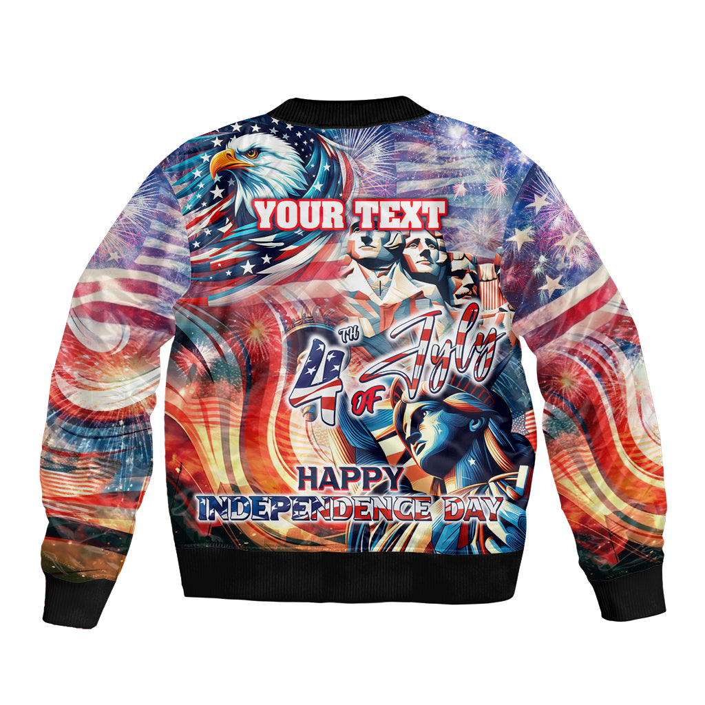 Personalized American Independence Day Bomber Jacket 4th of July Statue of Liberty - Wonder Print Shop