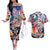 Personalized American Independence Day Couples Matching Off The Shoulder Long Sleeve Dress and Hawaiian Shirt 4th of July Statue of Liberty - Wonder Print Shop