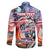 Personalized American Independence Day Family Matching Off The Shoulder Long Sleeve Dress and Hawaiian Shirt 4th of July Statue of Liberty - Wonder Print Shop
