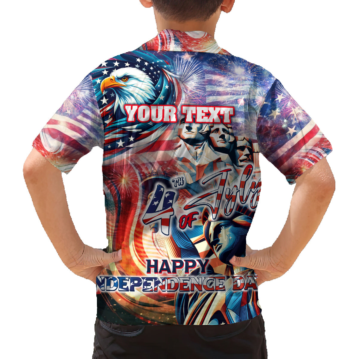 Personalized American Independence Day Family Matching Off Shoulder Maxi Dress and Hawaiian Shirt 4th of July Statue of Liberty - Wonder Print Shop