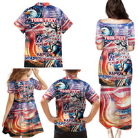 Personalized American Independence Day Family Matching Puletasi and Hawaiian Shirt 4th of July Statue of Liberty - Wonder Print Shop