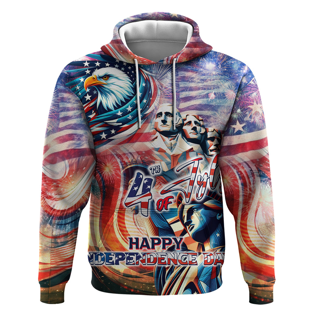 Personalized American Independence Day Hoodie 4th of July Statue of Liberty - Wonder Print Shop