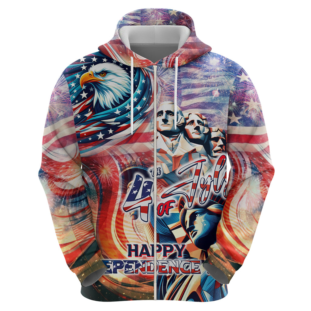 Personalized American Independence Day Hoodie 4th of July Statue of Liberty - Wonder Print Shop