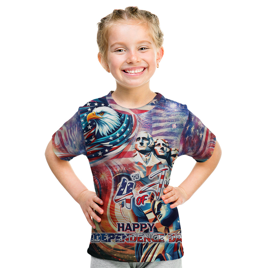 Personalized American Independence Day Kid T Shirt 4th of July Statue of Liberty - Wonder Print Shop