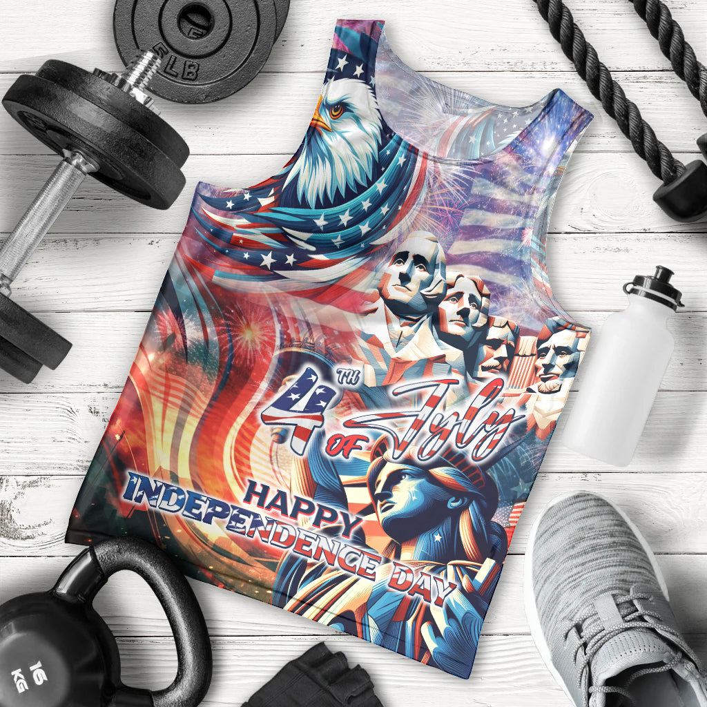 Personalized American Independence Day Men Tank Top 4th of July Statue of Liberty - Wonder Print Shop