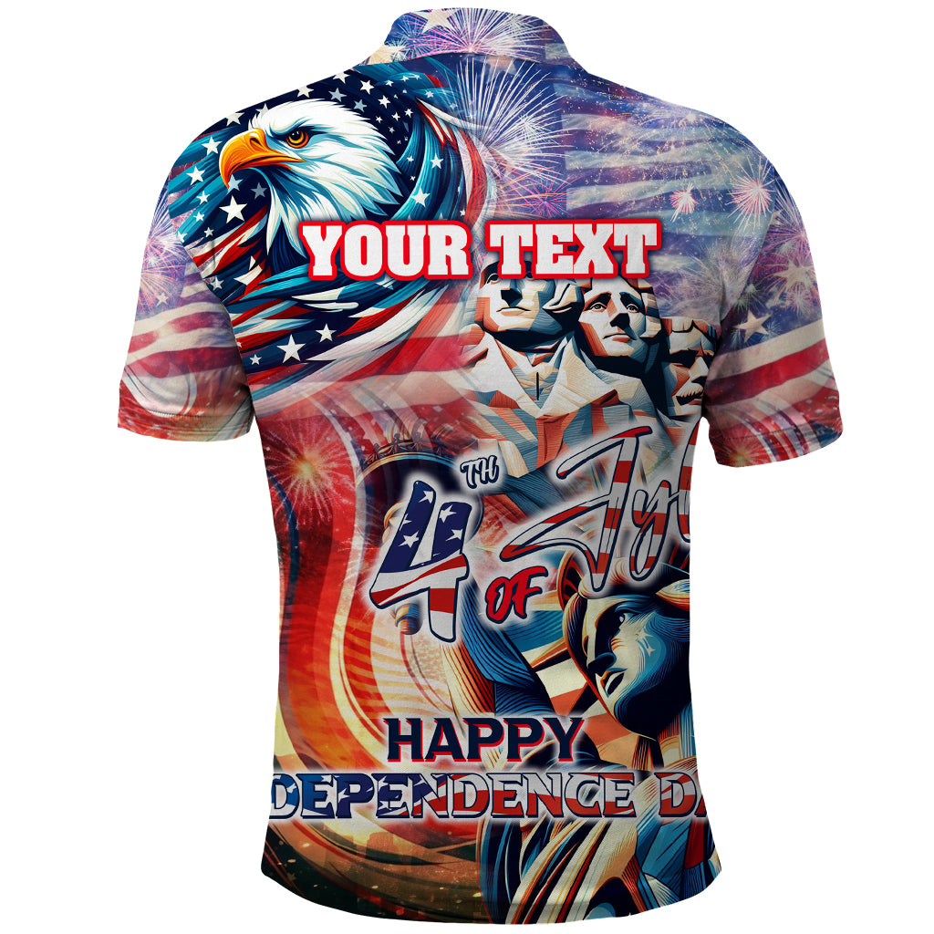 Personalized American Independence Day Polo Shirt 4th of July Statue of Liberty - Wonder Print Shop