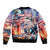 Personalized American Independence Day Sleeve Zip Bomber Jacket 4th of July Statue of Liberty - Wonder Print Shop