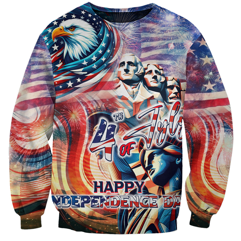 Personalized American Independence Day Sweatshirt 4th of July Statue of Liberty - Wonder Print Shop