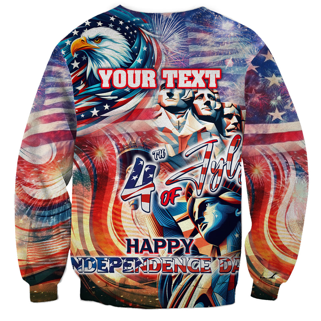 Personalized American Independence Day Sweatshirt 4th of July Statue of Liberty - Wonder Print Shop