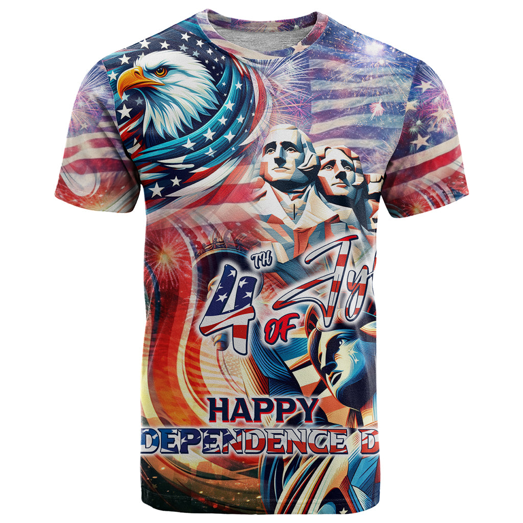 Personalized American Independence Day T Shirt 4th of July Statue of Liberty - Wonder Print Shop