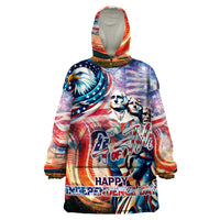 Personalized American Independence Day Wearable Blanket Hoodie 4th of July Statue of Liberty - Wonder Print Shop
