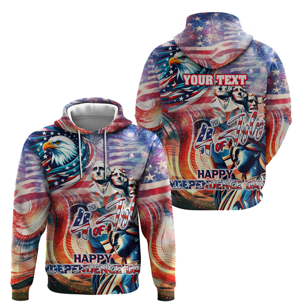 Personalized American Independence Day Zip Hoodie 4th of July Statue of Liberty - Wonder Print Shop