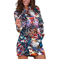 Happy Fourth of July Hoodie Dress American Eagle Flag US Independence Day - Wonder Print Shop