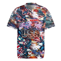 Happy Fourth of July Rugby Jersey American Eagle Flag US Independence Day - Wonder Print Shop